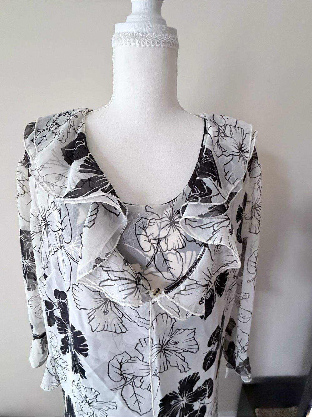 Dana Kay 2-Piece Tropical Floral Dress & RuffleSet - Size 12 (Fits Small) - Picture 6 of 9